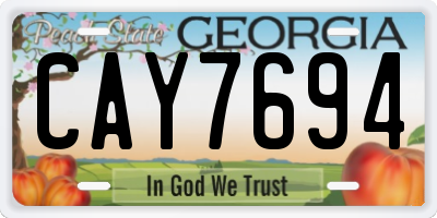 GA license plate CAY7694