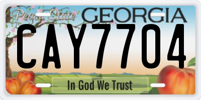 GA license plate CAY7704