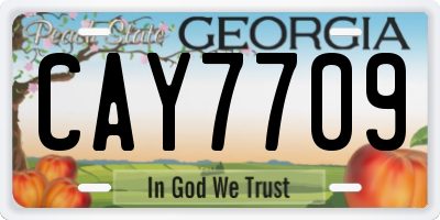 GA license plate CAY7709