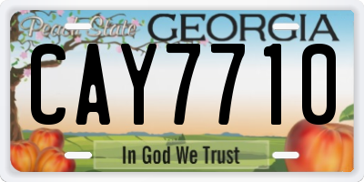 GA license plate CAY7710