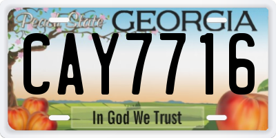 GA license plate CAY7716