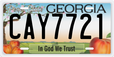 GA license plate CAY7721