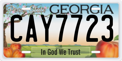 GA license plate CAY7723