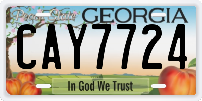 GA license plate CAY7724