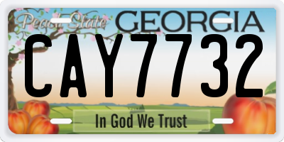 GA license plate CAY7732