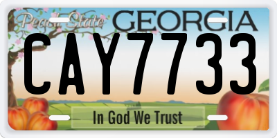 GA license plate CAY7733