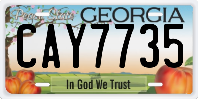 GA license plate CAY7735