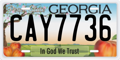 GA license plate CAY7736