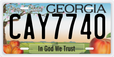 GA license plate CAY7740