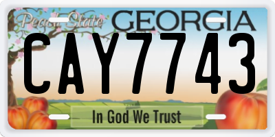 GA license plate CAY7743