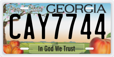 GA license plate CAY7744