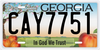 GA license plate CAY7751