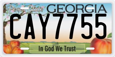 GA license plate CAY7755