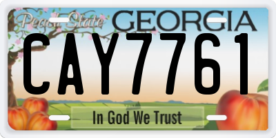 GA license plate CAY7761