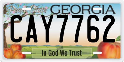 GA license plate CAY7762