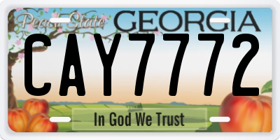 GA license plate CAY7772
