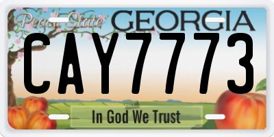GA license plate CAY7773