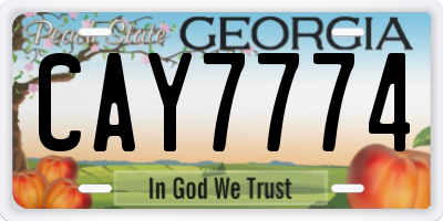 GA license plate CAY7774
