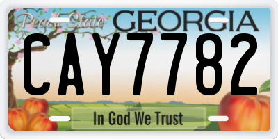 GA license plate CAY7782