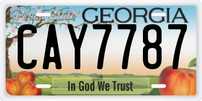 GA license plate CAY7787