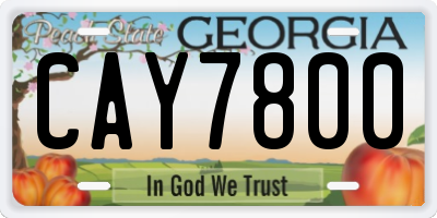 GA license plate CAY7800