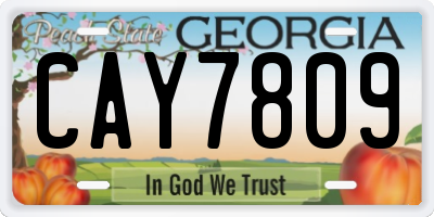 GA license plate CAY7809