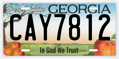 GA license plate CAY7812
