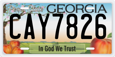 GA license plate CAY7826