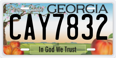 GA license plate CAY7832
