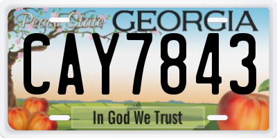 GA license plate CAY7843