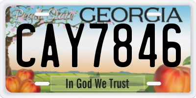 GA license plate CAY7846