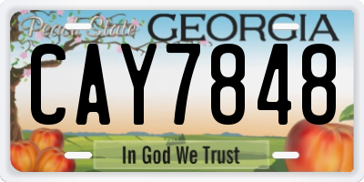 GA license plate CAY7848