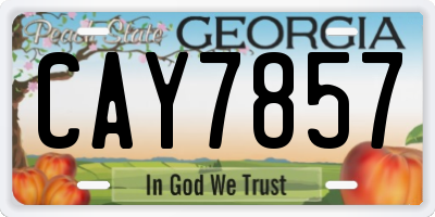 GA license plate CAY7857