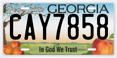GA license plate CAY7858