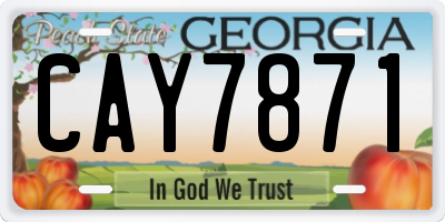 GA license plate CAY7871