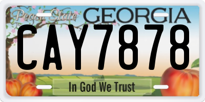 GA license plate CAY7878