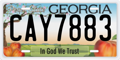 GA license plate CAY7883