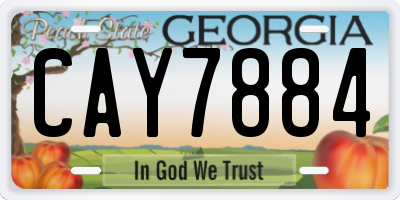 GA license plate CAY7884