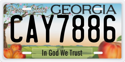 GA license plate CAY7886