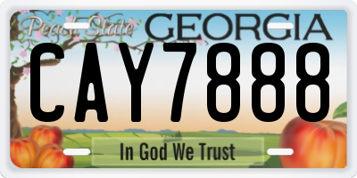 GA license plate CAY7888