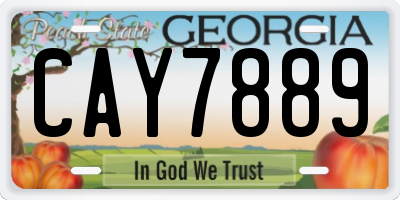 GA license plate CAY7889