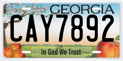 GA license plate CAY7892