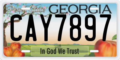 GA license plate CAY7897