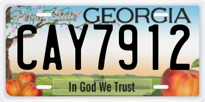GA license plate CAY7912