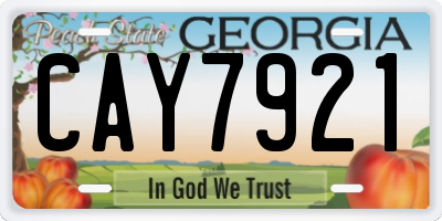 GA license plate CAY7921