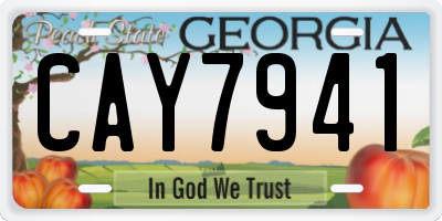 GA license plate CAY7941