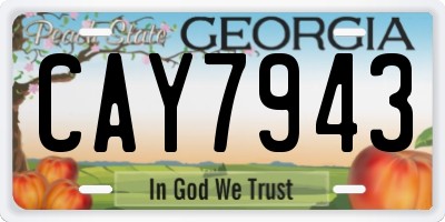 GA license plate CAY7943