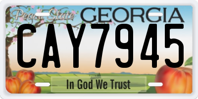 GA license plate CAY7945
