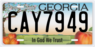 GA license plate CAY7949