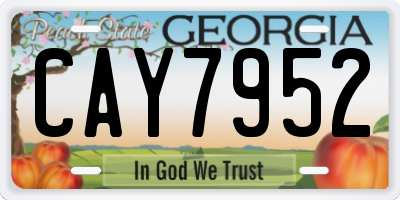 GA license plate CAY7952
